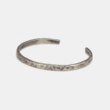 4mm Genuine 925 Sterling Silver Handmade Hammer Pattern Vintage Punk Bracelet Bangle Viking Jewelry for Men and Women