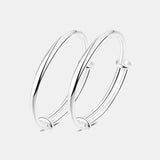 Solid 999 Sterling Silver Simple Push-pull Bracelet Women and Kids Smooth Minimalist Jewelry First Birthday Gift