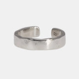 Sterling Silver S925 Bright Hand Hammer Pattern Men's and Women's Rings Minimalist Adjustable Jewelry