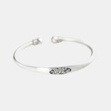 Sterling Silver 999 Peony Flower Bracelet Flower Bracelet Women's Jewelry Adjustable Bracelet Sterling Silver