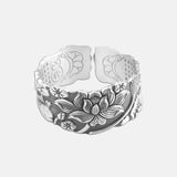 Sterling Silver 999 Lotus Heart Sutra Cuff Bangles for Men and Women Vintage  Fashion Openable Bangle Accessories Jewelry