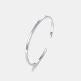 Real 999 Sterling Silver Simple Smooth Cuff Bracelet Men and Women Shining Craft Couple Bangle Minimalism Jewelry