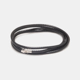 2mm Black Genuine Leather Braided Strings S925 Silver Necklace Accessories Fit Pendant Perfectly