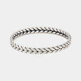 Hand Braided 999 Sterling Silver Women's Cuff Simple Braided Bracelet Vintage Matte Fine Jewelry