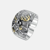 Real Pure 925 Sterling SilverMen RingsGothicRetro Punk Rock Dragon Ring Opening Adjustable Fine Jewellery BoyfriendGift Party