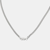 Real 925 Sterling Silver 2.5mm Curb Chain for Men and Women Simple Flat Braided Snake Chain Hip Hop Jewelry