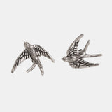 S925 Sterling Silver Vintage Men's and Women's Earrings Swallow Animal Earrings Punk Thai Silver Animal Jewelry