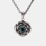 Sterling Silver 925 Rose Vintage Pendant Men's and Women's Lucky Eye Necklace Fashion Men's Jewelry