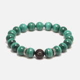 Natural Malachite Beads Bracelet Lotus Meditation Sandalwood Bead 925 Sterling Silver Accessories Jewelry for Men and Women