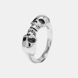 True 925 Sterling Silver Double Head Skull Vintage Thai Men's Ring Party Gift Gothic Jewelry