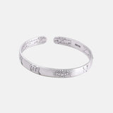 999 Sterling Silver Lotus Bangle Six Words Embossed Opening Cuff Bracelet For Women Mantra Buddhist Jewelry