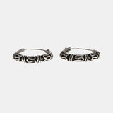 925 Sterling Silver Ladies Hoop Earrings Round with Pattern Retro Vintage Style Ladies Jewellery