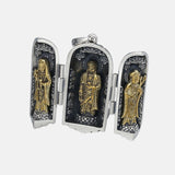 Real Pure 925 Sterling Silver Women and Men Jewelry Floating Lockets Openable Pendants Talisman Amulet Vintage Buddha Pendant