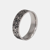 Vintage 925 Sterling Silver Wedding Band Ring with Tangcao Pattern for Men and Women Christmas Party Jewelry Gift Accessories