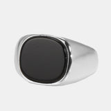 Real Pure Silver s925 Mens Rings Minimalist Turkish Rings Man Simple Finger Rings With Natural Onyx Stones Turkish Jewellery