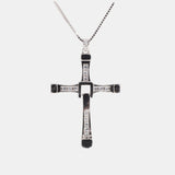 Fast and Furious Cross Pendant Necklace for Men S925 Sterling Silver Inlaid Zircon Rotatable Fashion Punk Rock Style