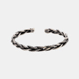 925 Sterling Silver Twisted Woven Bracelet Bangle Cuff Man Women Handmade Exquisite Unique Opening Viking Jewelry Gift