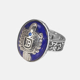 The Vampire Diaries Rings Real 925 Sterling Silver Damon Salvatore Ring Men's With Lapis Lazuli Natural Stone Customized Jewelry
