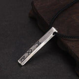 Vintage 925 Sterling Silver Nordic Viking Rune Month Necklace for Men Women 60cm Adjustable Rope String