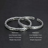 Heavy Solid 999 Pure Silver Twisted Bangles For Men Women Handcrafted Viking Armband Man Cuff Bangles