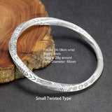 Vintage Real Solid 925 Sterling Silver Fish Cuff Bangles For Women And Men Twisted Type Armband Man Fashion Jewelry
