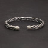 925 Sterling Silver Twisted Woven Bracelet Bangle Cuff Man Women Handmade Exquisite Unique Opening Viking Jewelry Gift