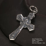 Genuine Sterling Silver 925 Christian Cross Necklace Men and Women Vintage Antique Prayer Religious Pendant Jewelry