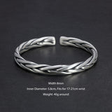 Heavy Solid 999 Pure Silver Twisted Bangles For Men Women Handcrafted Viking Armband Man Cuff Bangles