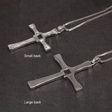 Fast and Furious Cross Pendant Necklace for Men S925 Sterling Silver Inlaid Zircon Rotatable Fashion Punk Rock Style