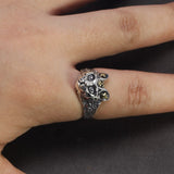 Vintage 925 Sterling Silver Cat Ring Women's Simple Style Animal Adjustable Ring Fine Jewelry