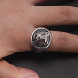 Real S925 Sterling Silver Jewelry Thai Silver Men's Personalized Lion Ring with Red Eyes The Crusades Totemism Jewelry Resizable