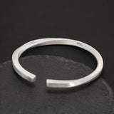 999 Silver Bracelet Simple Cuff Bangle For Men and Women Twisted Adjustable Six Words Buddhist Brand Jewelry