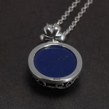 925 Sterling Silver The Vampire Diaries Katherine Daylight Pendant Necklace Ladies Natural Lapis Lazuli Stone Fan Fine Jewelry