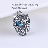 Real 925 Sterling Silver Demon Eye Owl Ring For Women Girl Lovers Retro Animal Open Adjustable Ring Statement Ring Jewelry Gift