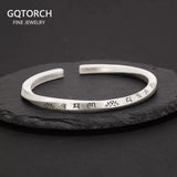 999 Silver Bracelet Simple Cuff Bangle For Men and Women Twisted Adjustable Six Words Buddhist Brand Jewelry