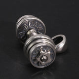 925 Sterling Silver Dumbbell Pendant Necklace For Fitness Enthusiasts Men and Women Rotatable Jewelry Best Gift