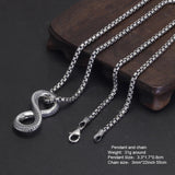 925 Sterling Silver Infinite Symbol Snake Pattern Pendant Necklace Personalized 8-Shaped Animal Fine Jewelry