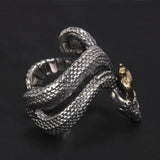 925 Sterling Silver Horned Snake Ring for Man Woman Aesthetic Punk Viking Myth Snake Dragon Open Cool Trend 2023 New Gift Jewely