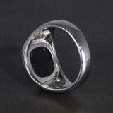 Real Pure Silver s925 Mens Rings Minimalist Turkish Rings Man Simple Finger Rings With Natural Onyx Stones Turkish Jewellery