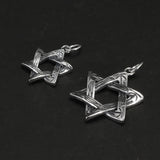 100% S925 Sterling Silver David Star Pendant Men's and Women's Necklace Hip Hop Sweater Chain Hexagonal Religious Amulet Jewelry