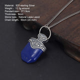 The Vampire Originals Diaries Mikaelson Pendant Necklace 925 Sterling Silver with Natural Lapis Freya's Talisman Inspired Charm