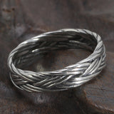 Viking Jewelry 925 Sterling Silver Braided Ring For Men And Women Couple Wedding Bands for Lovers