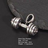 925 Sterling Silver Dumbbell Pendant Necklace For Fitness Enthusiasts Men and Women Rotatable Jewelry Best Gift