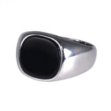 Real Pure Silver s925 Mens Rings Minimalist Turkish Rings Man Simple Finger Rings With Natural Onyx Stones Turkish Jewellery