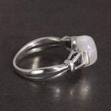 Real 925 Sterling Silver Bella Ring Adjustable Opening Natural Moonstone Vintage Twilight Jewelry