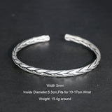 Heavy Solid 999 Pure Silver Twisted Bangles For Men Women Handcrafted Viking Armband Man Cuff Bangles