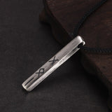 Vintage 925 Sterling Silver Nordic Viking Rune Month Necklace for Men Women 60cm Adjustable Rope String