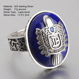 The Vampire Diaries Rings Real 925 Sterling Silver Damon Salvatore Ring Men's With Lapis Lazuli Natural Stone Customized Jewelry