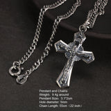 Genuine Sterling Silver 925 Christian Cross Necklace Men and Women Vintage Antique Prayer Religious Pendant Jewelry