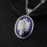 Real 925 Sterling Silver The Vampire Diaries Jewelry Damon Salvatore Stefan Pendant Natural Lapis Stone Custom Letters